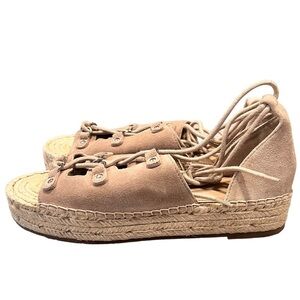 MARC Fisher Marc Vally Lace Up Platform Espadrilles 9